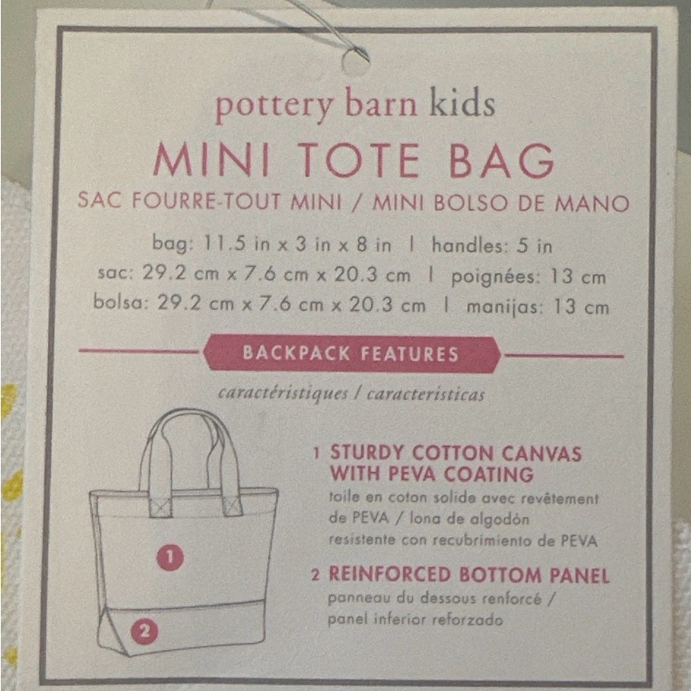 Pottery Barn Mini Tote Bag Cat In Pool Float - Picture 4 of 9